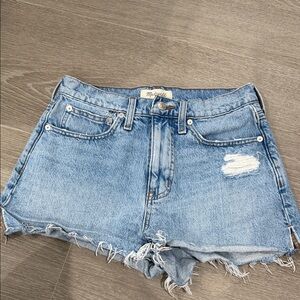 Madewell Light Blue Distressed Jean Shorts